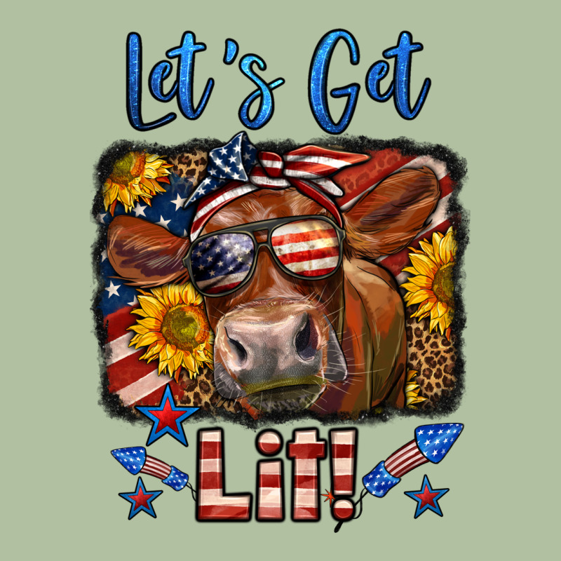 Let's Get Lit 4th Of July Cow Urban Hoodie by LillyAllenDesigns | Teevron