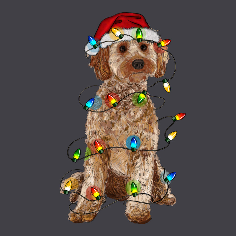 Cockapoo With Christmas Lights Heavyweight Hoodie by RanaPortraitStore | Teevron