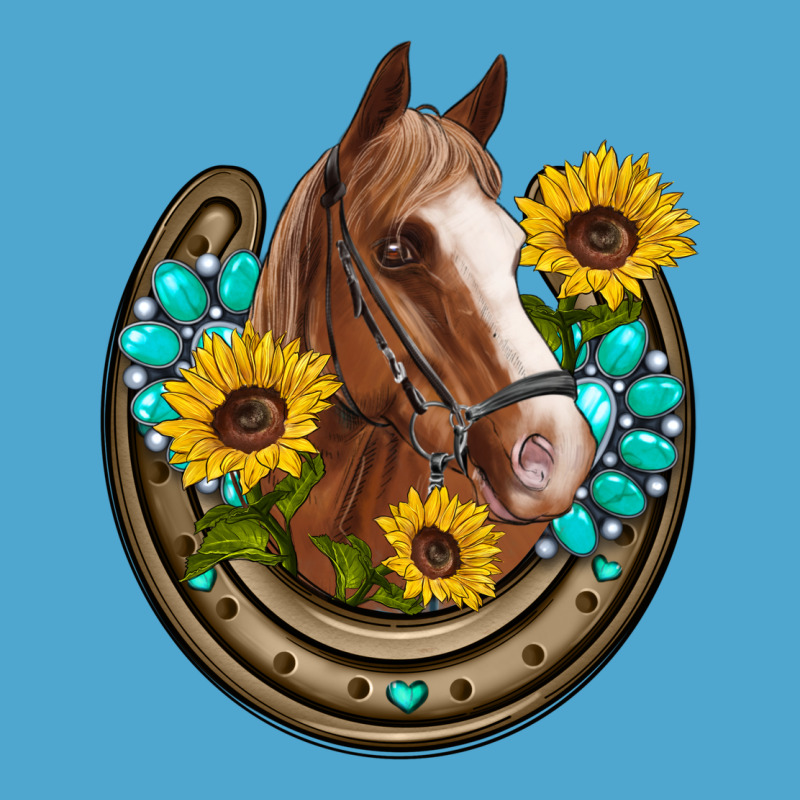 Western Horseshoe Horse Sunflowers Gemstone Premium Hoodie by Artiststas | Teevron