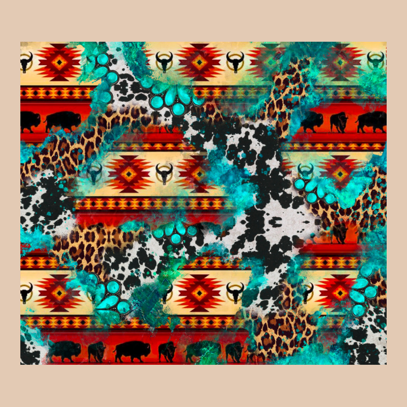 Aztec Leopard Cowhide Turquoise Urban Hoodie by BarkalooDesign | Teevron