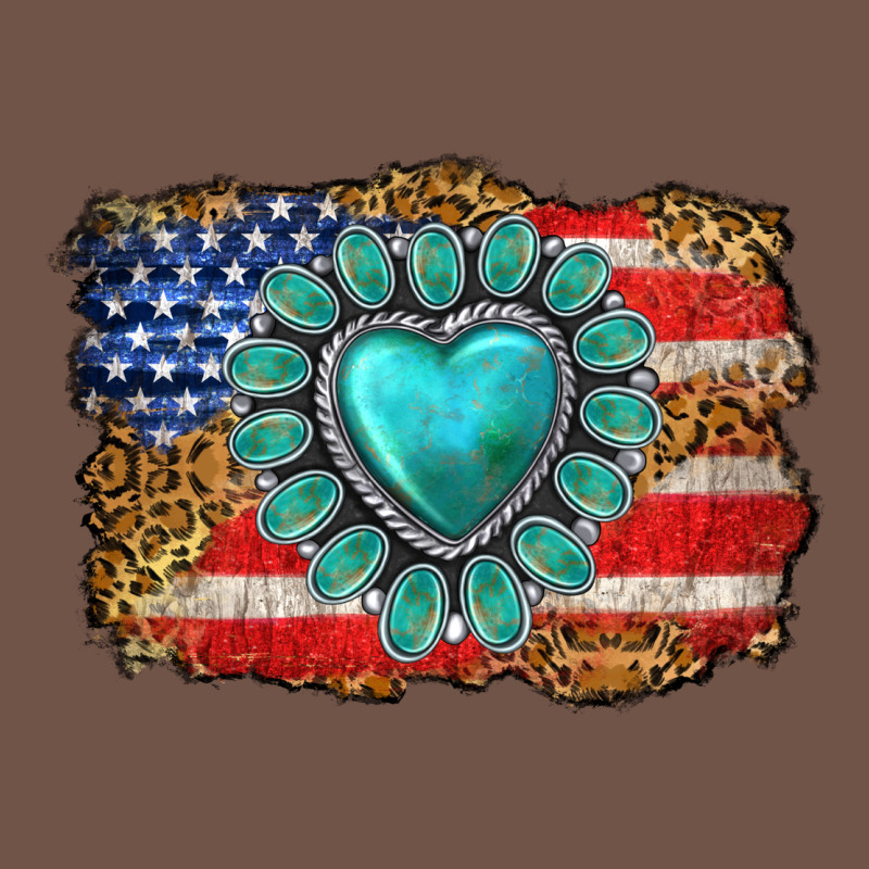 American Flag Leopard Turquoise Gemstone Premium Sweatshirt by Neo Western | Teevron