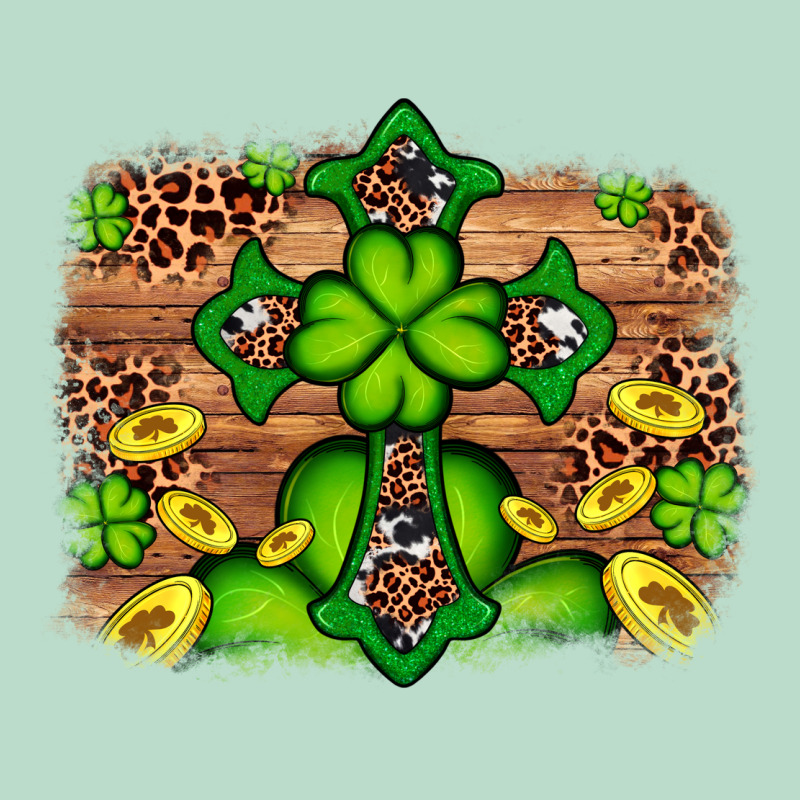 Western Shamrock Cross Leopard Background Premium Hoodie by Artiststas | Teevron