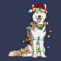 Husky With Christmas Lights Heavyweight Hoodie | Teevron