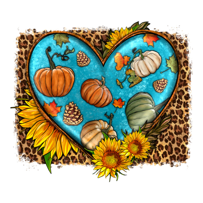 Fall Pattern Heart With Leopard Background Premium Sweatshirt by HRA Design Shop | Teevron