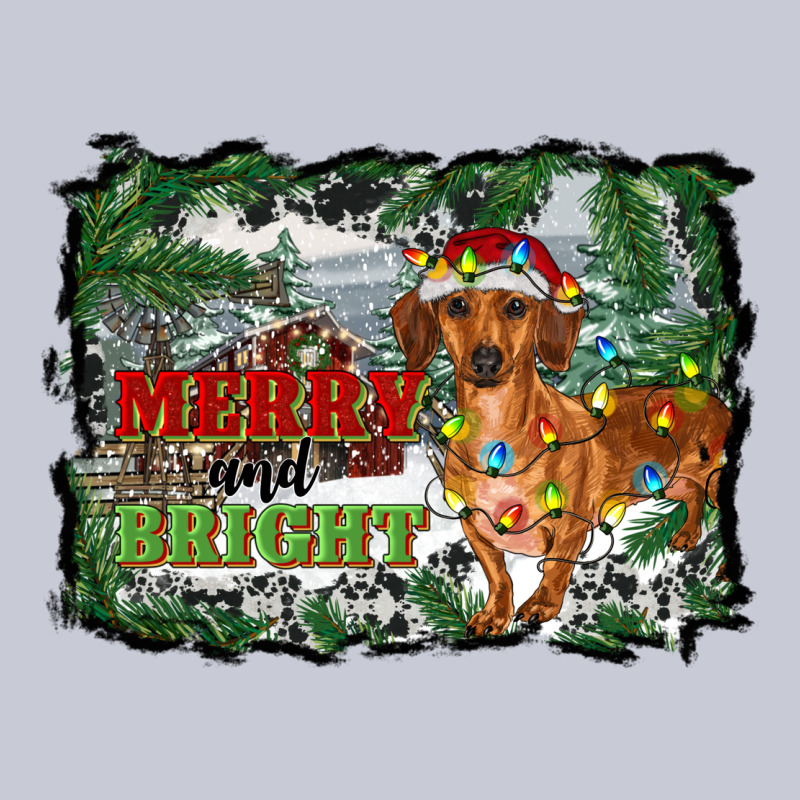 Merry And Bright  Dachshund With Farm Heavyweight Hoodie by RanaPortraitStore | Teevron