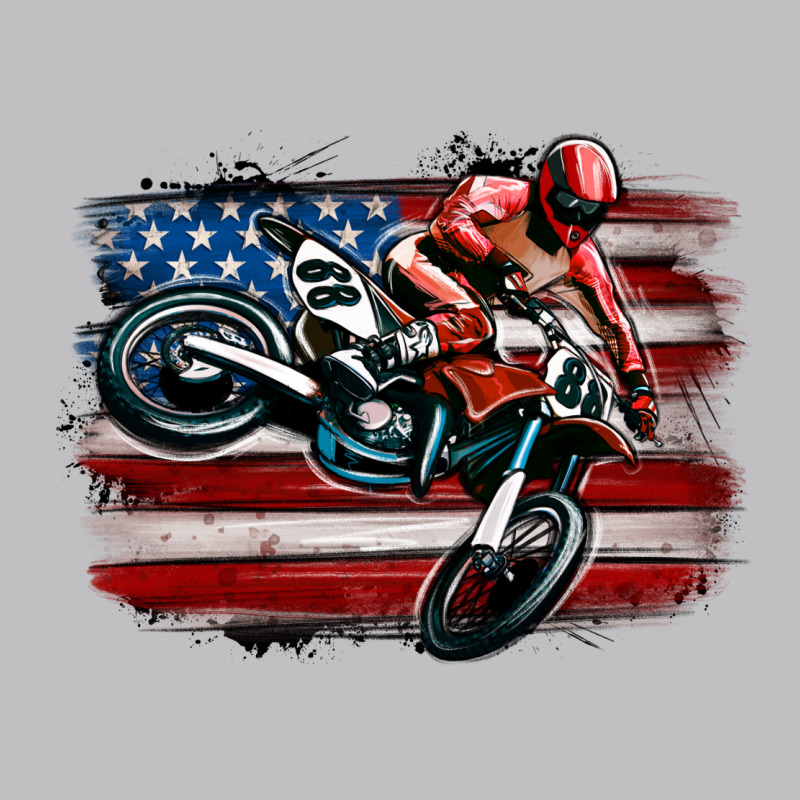 Dirt Bike American Flag Classic Tee by MaliasSmallBusiness | Teevron