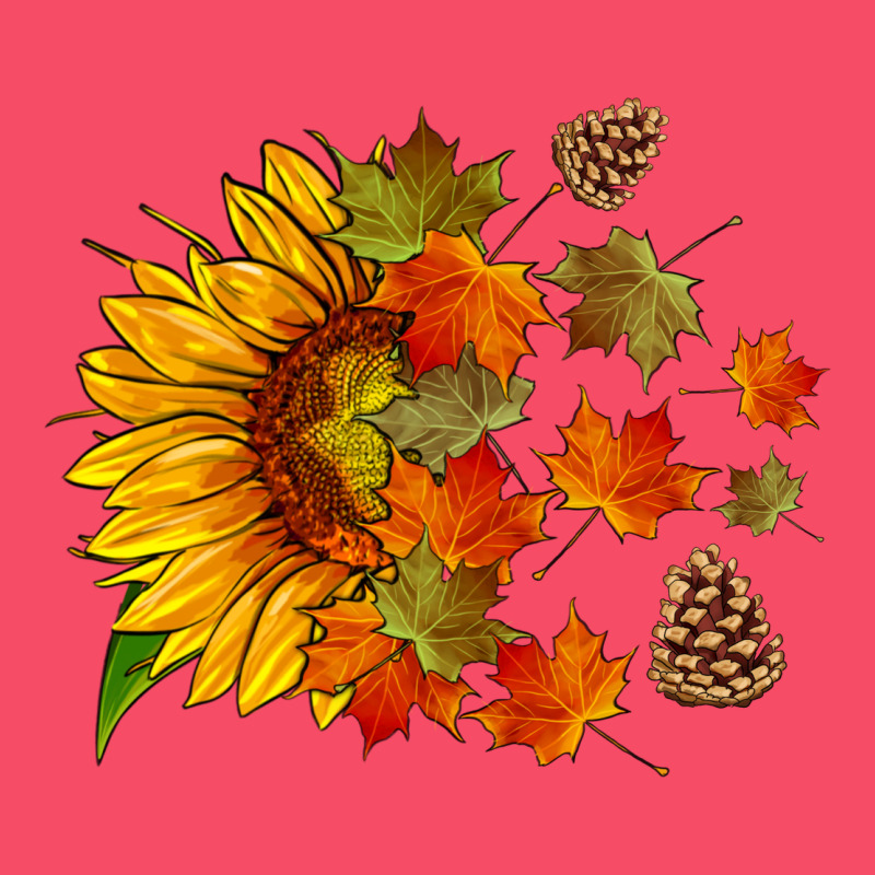 Sunflower And Autumn Leaves Premium Sweatshirt by HRA Design Shop | Teevron