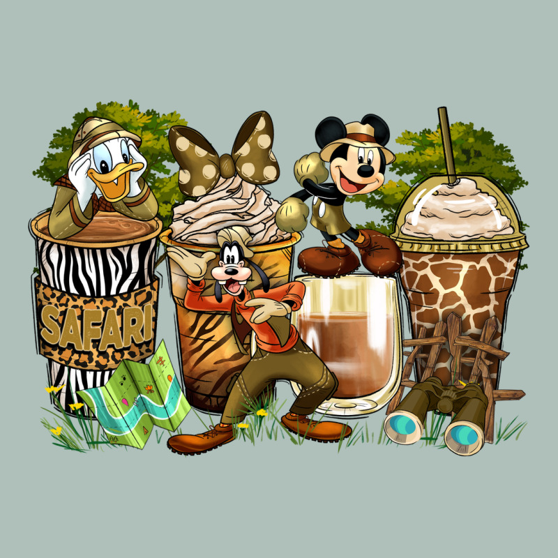Safari Cartoon Characters Coffee Cups Heavyweight Hoodie by Zillion Design Studio | Teevron