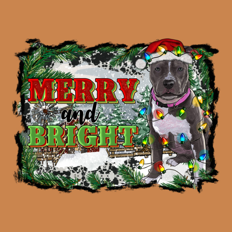 Merry And Bright Pitbull With Farm Heavyweight Hoodie by RanaPortraitStore | Teevron