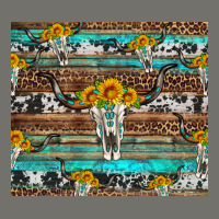 Longhorn Bull Skull Cowhide Leopard Turquoise Premium Hoodie | Teevron