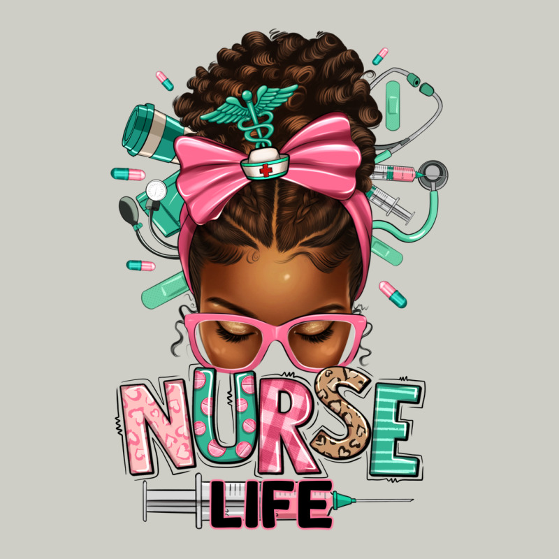 Afro Messy Bun Nurse Life Heavyweight Hoodie by texasbilliewilder | Teevron