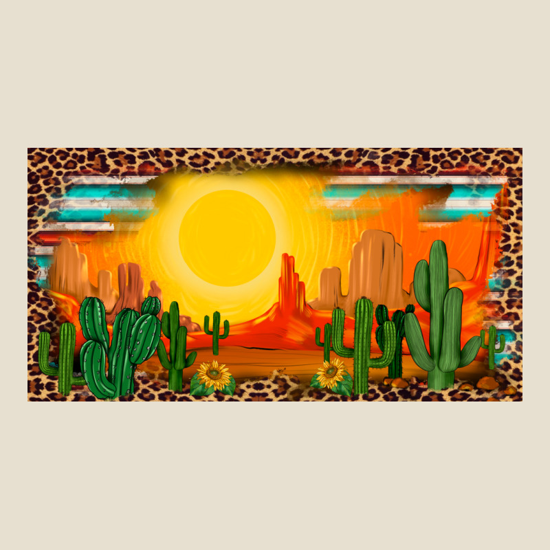 Western  Sunset Cactus Leopard Serape   License Plate Template Urban Hoodie by BarkalooDesign | Teevron