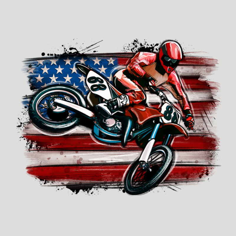 Dirt Bike American Flag Zipper Hoodie by MaliasSmallBusiness | Teevron