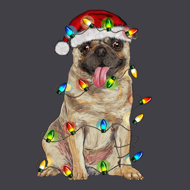 Pug With Christmas Lights Heavyweight Hoodie by RanaPortraitStore | Teevron