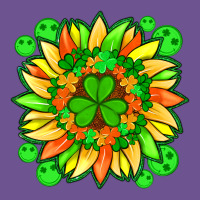 Sunflower With St Patricks Smiley Face And Shamrock With Glitter Vintage Tee | Teevron