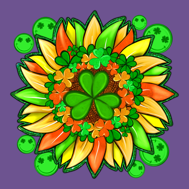 Sunflower With St Patricks Smiley Face And Shamrock With Glitter Vintage Tee by Artiststas | Teevron