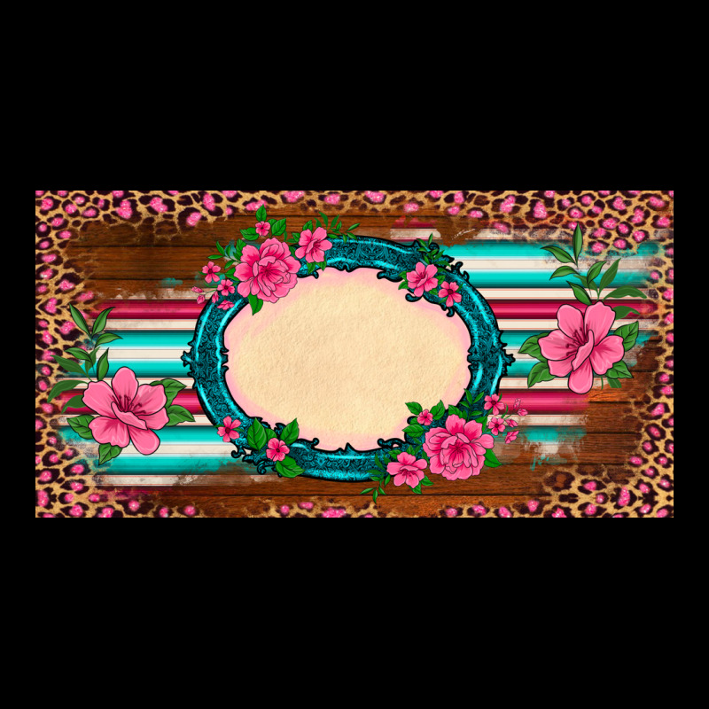 Western Pink Flovers Leopard Serape   License Plate Template Urban Hoodie by BarkalooDesign | Teevron