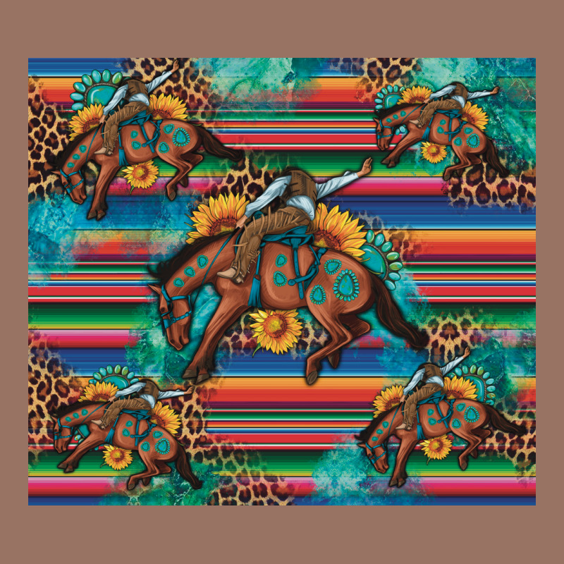 Bucking Bronco Serape Turquoise Premium Hoodie by Artiststas | Teevron