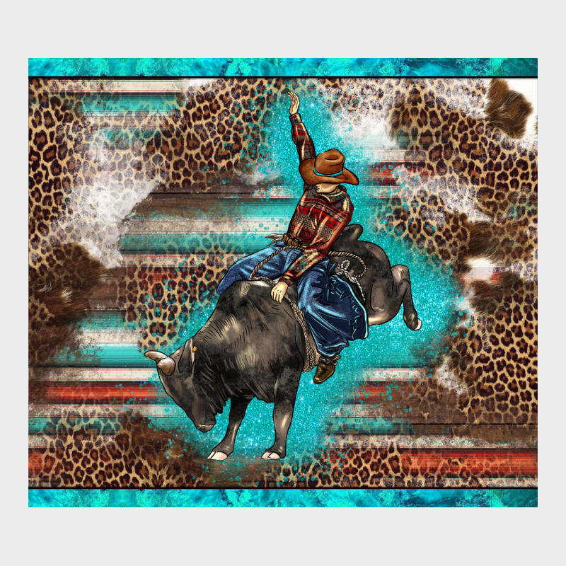 Western Rodeo Bullfighter Serape Leopards Turquoise's Gliterrs Urban Hoodie by BarkalooDesign | Teevron