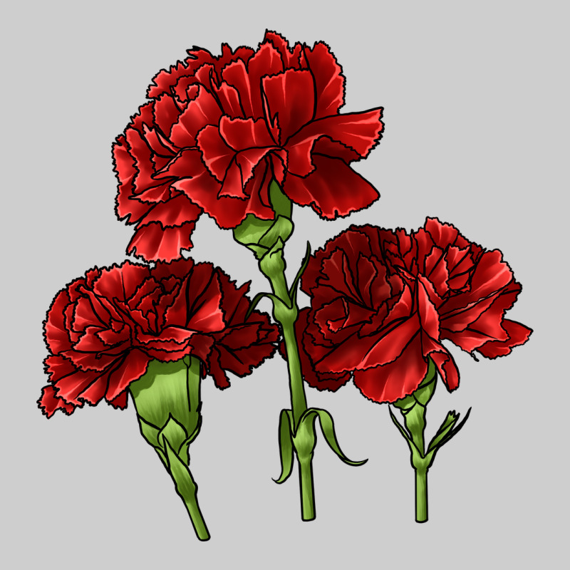 Scarlet Red Carnation Illustrations Premium Tee by LillyAllenDesigns | Teevron
