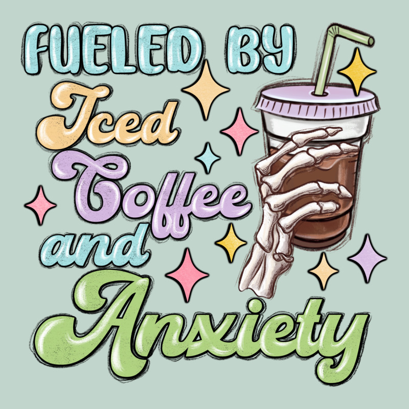 Fueled By Iced Coffee And Anxiety Zipper Hoodie by MaliasSmallBusiness | Teevron