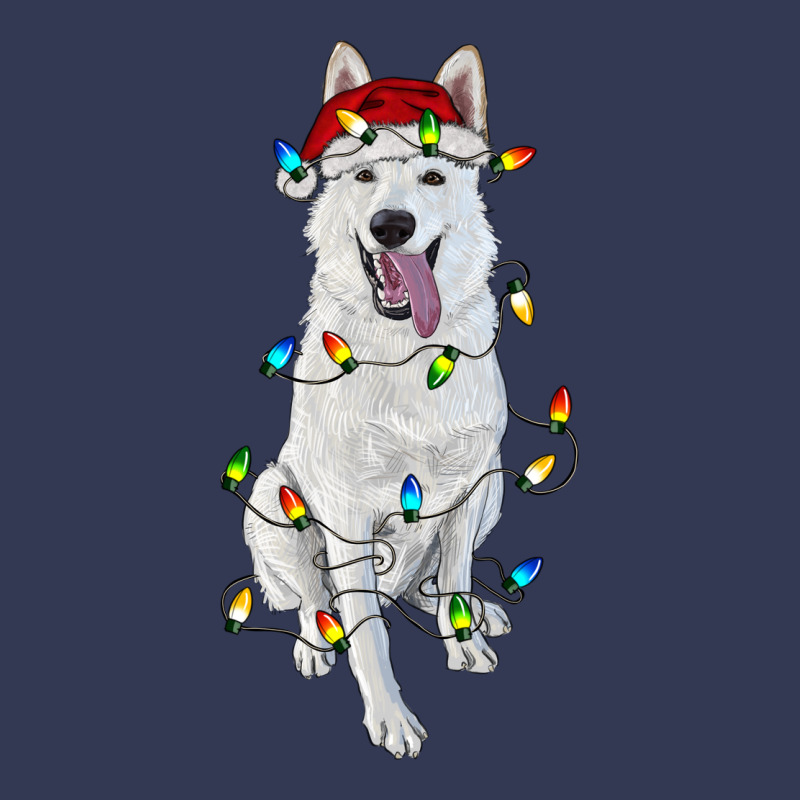 Christmas White Shepherd With Christmas Lights Heavyweight Hoodie by RanaPortraitStore | Teevron