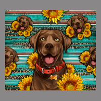Chocolate Labrador With Sunflowers Western Vintage Tee | Teevron