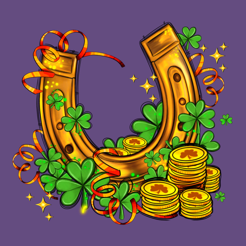 Horseshoe With Shamrocks And Coin Vintage Hoodie by AdoDesignShop | Teevron