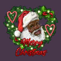 Merry Christmas African American Santa With Wreath Heavyweight Hoodie | Teevron