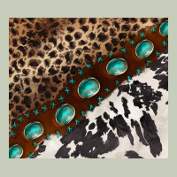 Leopard And Cowhide Gemstone Leather Long Sleeve Tee | Teevron