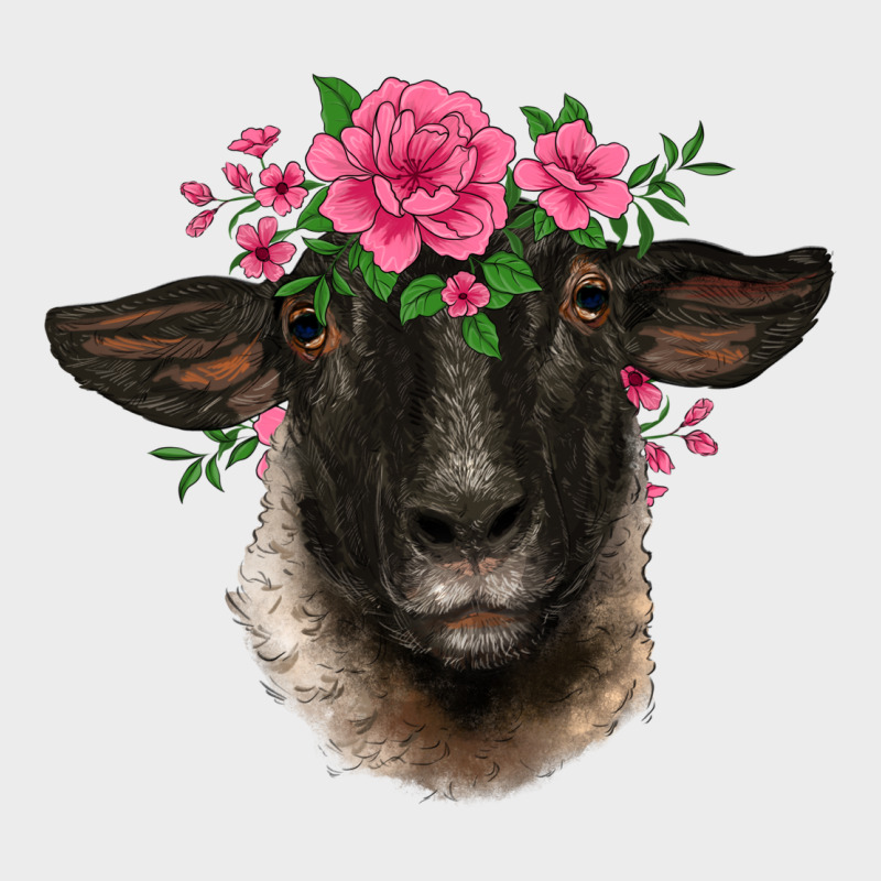 Suffolk Ewe Sheep With Floral Headdress Urban Hoodie by BarkalooDesign | Teevron