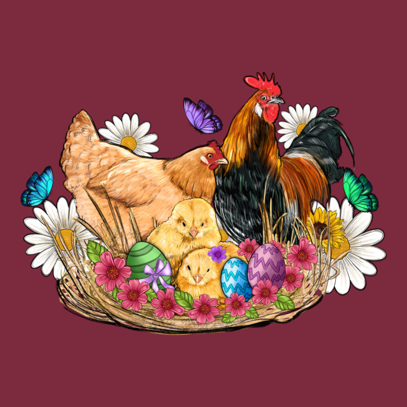 Easter Coop Animals Farm Chicken Chiks Rooster Flowers Butterfly Premium Hoodie by Artiststas | Teevron
