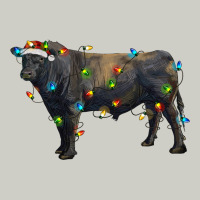 Christmas Black Angus Bull With Christmas Lights Heavyweight Hoodie | Teevron