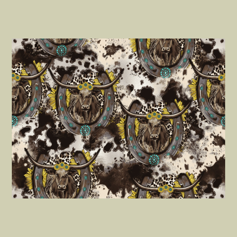 Longhorn Pattern Heavy Core Tee by CowhideDigitalArt | Teevron