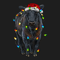 Christmas Black Angus Cattle With Lights Heavyweight Hoodie | Teevron