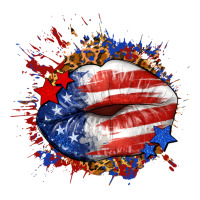 Leopard American flag lips | Teevron