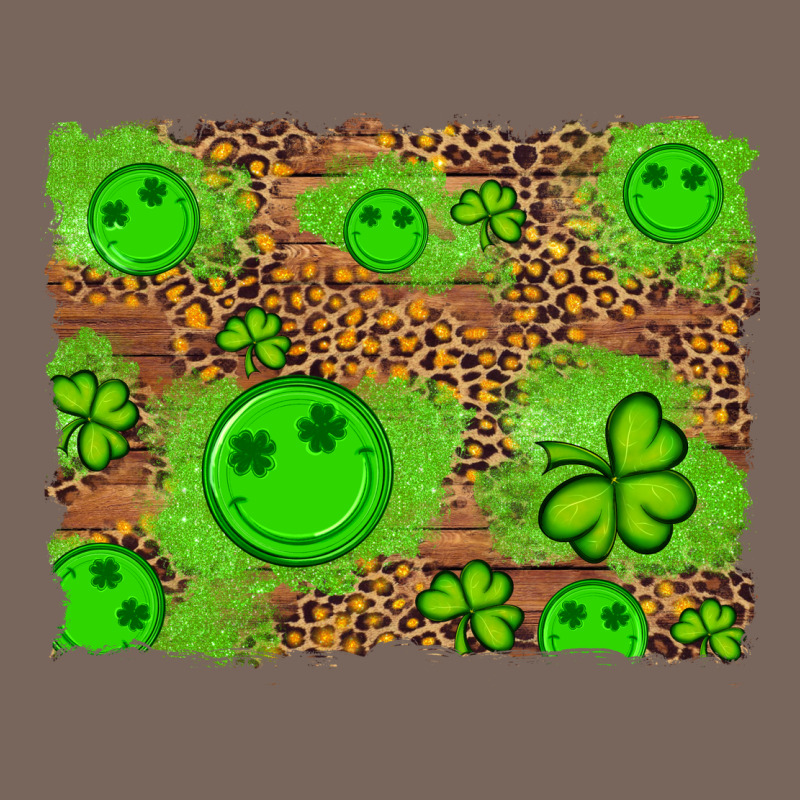 Shamrock Glitter Leopard And Wood Background Premium Hoodie by Artiststas | Teevron