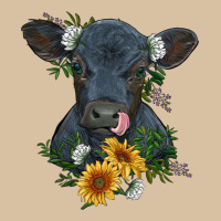 Baby Cow Black Angus Calf With Flowers Heavyweight Hoodie | Teevron