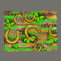 Horseshoe Shamrock Leopard Wood Glitter Background Premium Hoodie | Teevron