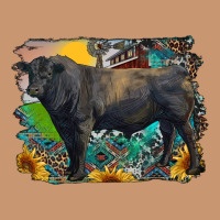 Black Angus Bull With Aztec And Farm Background Heavyweight Hoodie | Teevron