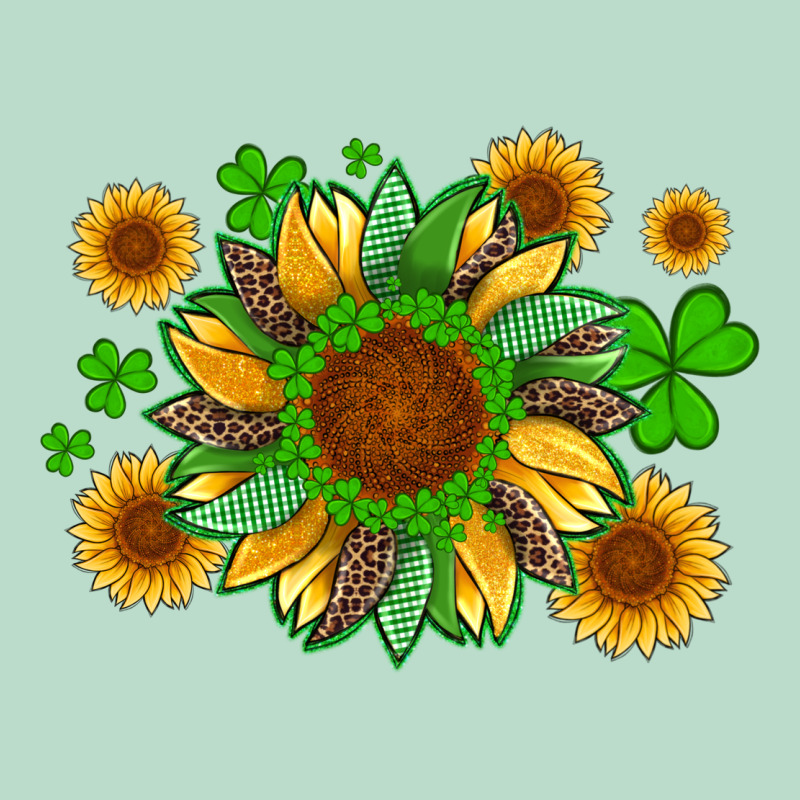 St Patricks Sunflowers With Shamrock And Glitters With Leopard Premium Hoodie by Artiststas | Teevron