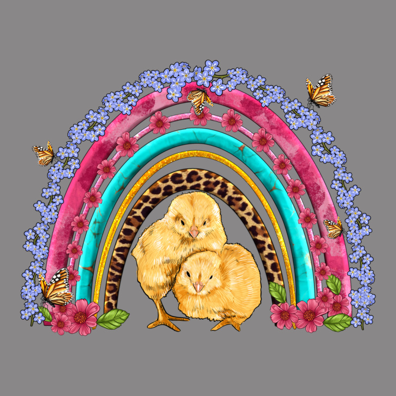 Easter Flowers And Butterfly With Chicks Rainbow Vintage Tee by Artiststas | Teevron
