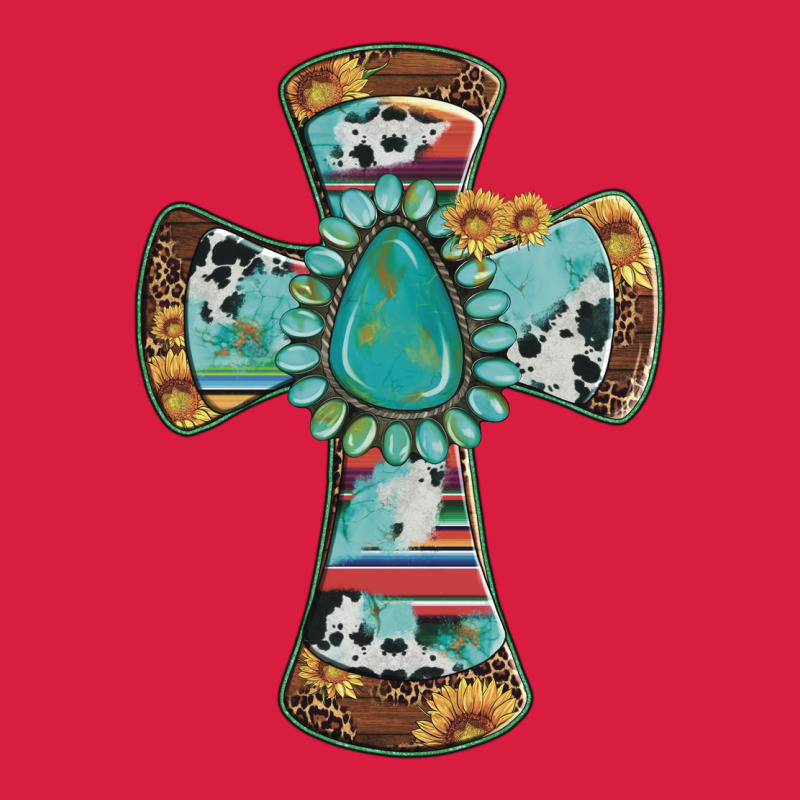 Cross With Leopard Sunflower Gemstone Serape Cowhide Premium Hoodie by Artiststas | Teevron