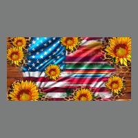 Usa Flag And Serape With Leopard And Sunflowers License Plate Premium Hoodie | Teevron