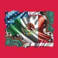 Usa And Mexico Flag With Leopard Cowhide And Gemstone Background Premium Hoodie | Teevron
