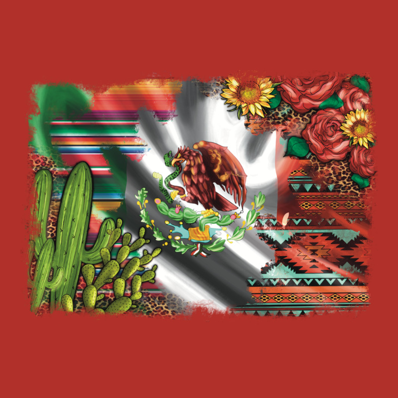 Mexico Flag Sunflowers Roses And Cactus With Serape Aztec And Leopard Premium Hoodie by Artiststas | Teevron
