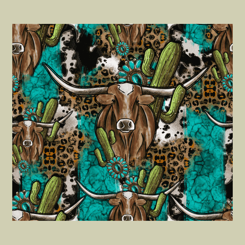 Longhorn Pattern Heavy Core Tee by CowhideDigitalArt | Teevron