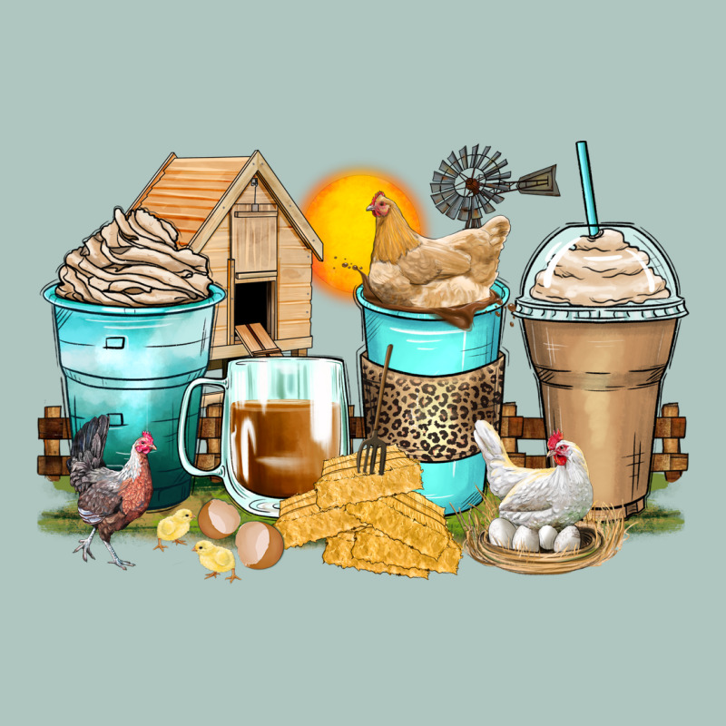 Chicken Coffee Cups Premium Sweatshirt by Zillion Design Studio | Teevron