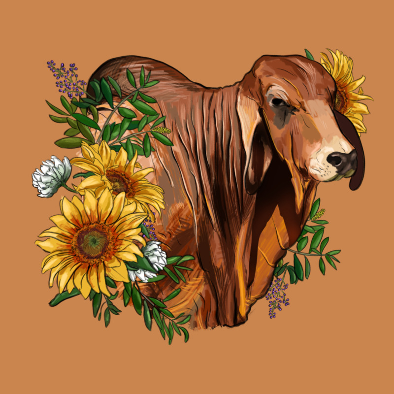 Brahman Bull With Sunflowers Heavyweight Hoodie by RanaPortraitStore | Teevron