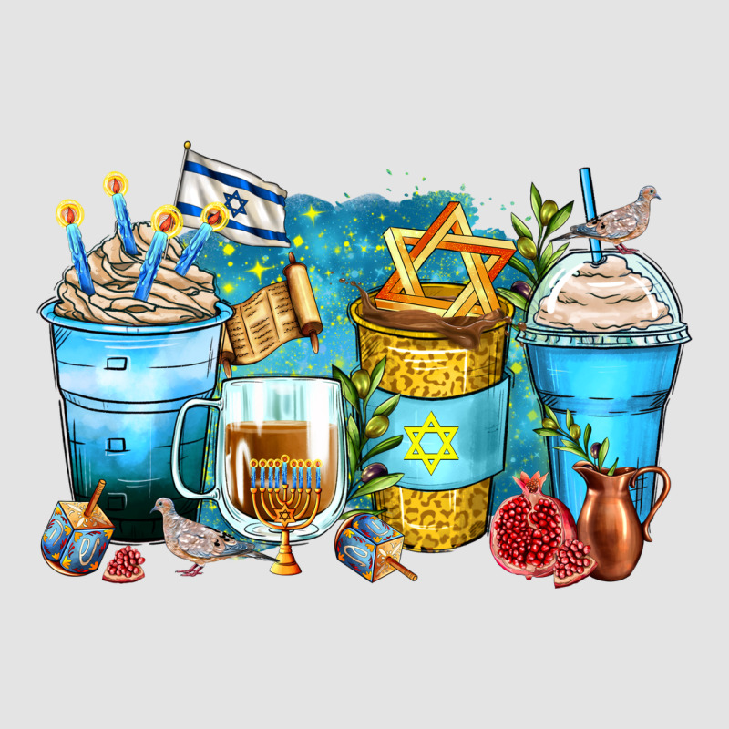 Hanukkah Coffee Cups Premium Sweatshirt by Zillion Design Studio | Teevron